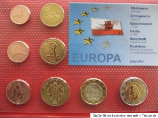 Euro Proben Russland Schweiz Zypern Gibraltar Liechten von 1 Cent   2