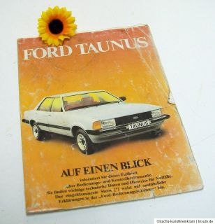 Ford Taunus Faltblatt Bedienungsanleitung 60er Jahre Oldtimer RAR