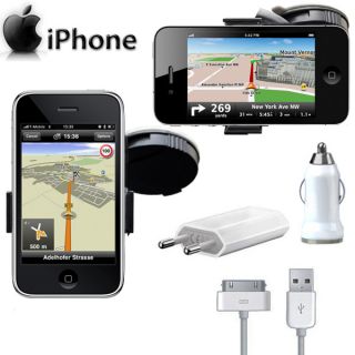 iPhone 4 4s 3G 3G Auto Halterung Halter KFZ USB Ladekabel Ladegerät