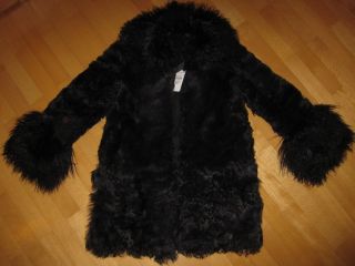 / Pelz   Mantel black sheepskin fur coat   neu / new   599€