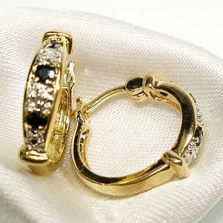 echte SAPHIR Diamanten CREOLEN Ohrringe Silber 585 GOLD