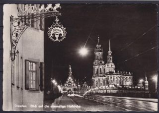 AK Dresden ehem. Hofkirche 1961,Kirche,vor Zerstörung d. Bomber 1945