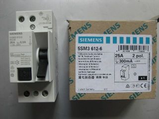 Siemens Fehlerstromschutzschalter 5SM3 612 6 25A 2p NEU
