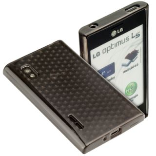 TSI Case trsp black f LG Optimus L5 E610 Schutz Hülle Tasche Diamond