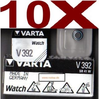 10 x V392 Varta Knopfzelle Silber SR41 LR41   392   AG3