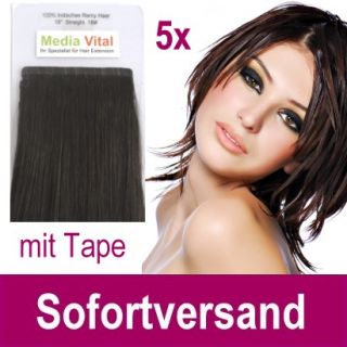 Tape On Extensions 40cm breit Haarverlängerung + 2 Spangen a 10cm