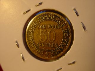 DE COMMERCE DE FRANCE COMMERCE INDUSTRIE 50 CENTIMES BON POUR 1923 621