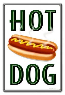 Hot Dog Dogs Fast Food Imbiss Restaurant Vintage Sign Blechschild
