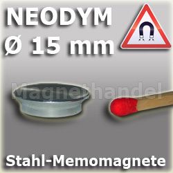 10 NEODYM Pinnwand Magnete Ø15x3,5 mm Stahl Memomagnete