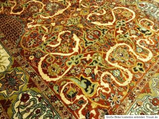 50 Jahre Antiker alter Seidenteppich w. Täbriz Fein 185x128cm Silk