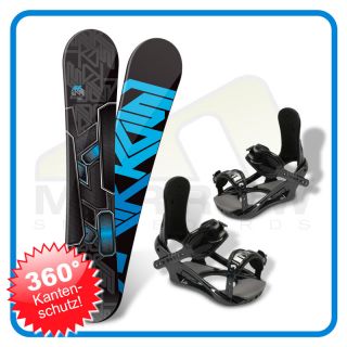 MORROW Snowboard Set AXIOM Soft Bindung + Fury Board Schwarz / Blau