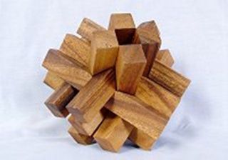 Verriegelte Bolzen, Kreuz im Block Holz Puzzle Knobel IQ Spiel