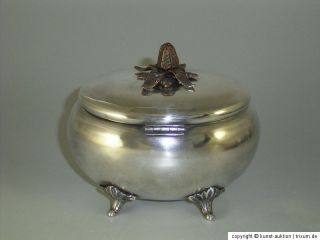 antike verzierte Zuckerdose ~1900 antik Dose Silber alte Silberdose