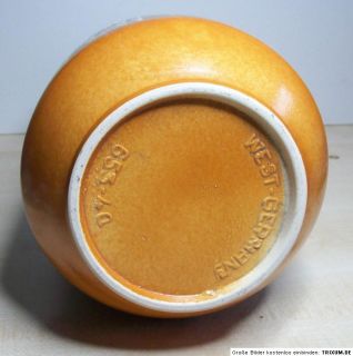 Keramik 70er Jahre Vase Bodenvase 653 40 orange Holzoptik