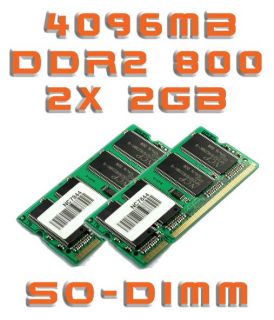 4GB SODIMM RAM DDR2 667 / 800 Notebook Speicher 2x 2 GB