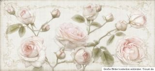 XL Rosen Bild Gemälde creme weiß rosa Shabby Chic Landhaus Thomas