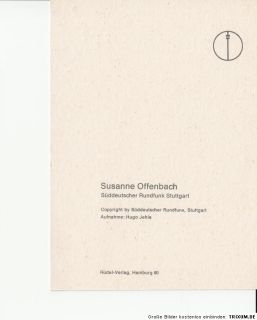 Susanne Offenbach SDR/RÜDEL TOP AK 70er Jahre Orig. Sign. +32993