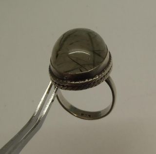 Antiker Jugendstil, Silberring, Ring, 925er Silber, milchiger Stein (8