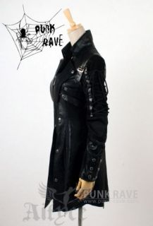 Jacke Mantel Larpmantel Visual Kei Punk Rave Rock Gothic Schwarz