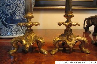 Paar Leuchter, Bronze, Empire, Klassizismus, teilw. vergoldet,alte
