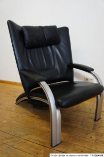 WK 698 Spot hochwertiger Leder Sessel Ledersessel Leder in Schwarz NP