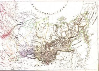 Antiquarische alte Landkarte Russisches Reich Россия Sibirien