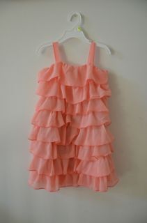 New Girl Peach Pink Ruffle Dress Size 3 9