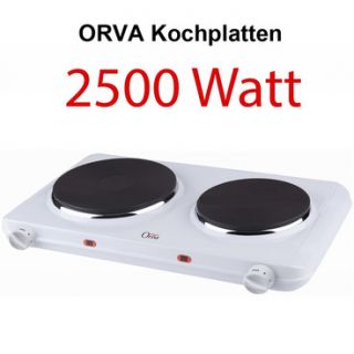 Orva Doppelkochplatte mit 2500 WATT Doppelkochfeld Kochplatte