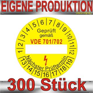 Prüfplaketten Geprüft gemäß VDE 701/702 300 Stück Ø 30mm Jahr