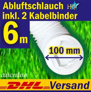 Abluftschlauch PVC 6 m Ablufttrockner Trocknerschlauch FLEXIBEL NEU