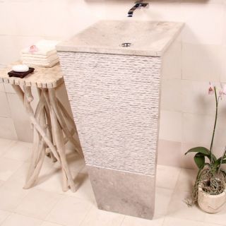 Marmor Saeule gehaemmert Waschtisch Stand Waschbecken Stein WC Bad