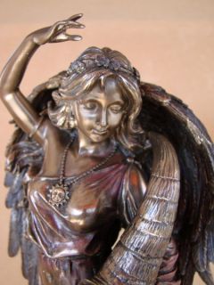 Fortuna Engel mit Füllhorn Figur bronziert Glück NEU