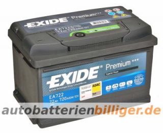 Exide Premium Superior Power EA722 72Ah Autobatterie ersetzt 65Ah 70Ah