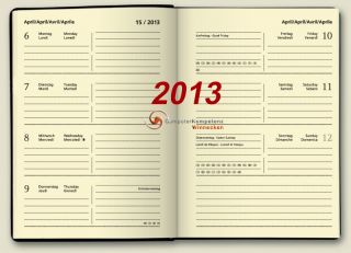 Buchkalender 2013 Kompagnon 10x14 1Wo.2Seiten 10 73266 18 Monat