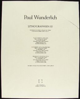 PAUL WUNDERLICH signierte LITHOGRAPHIEN III 1981