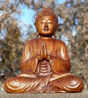 schoener 20 5 cm Gebet BUDDHA Meditation HOLZ BUDDA Feng Shui 738