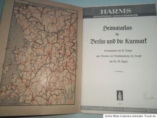 HEIMATATLAS Berlin Kurmark 1937 HARMS Atlas Ratthey Stadtplan Karten