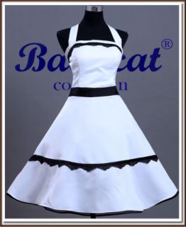 C722 50er Jahre Rockabilly Tanzkleid Petticoat Brautkleid in weiß 38