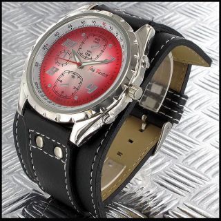 Jay Baxter XXL Leder Armband Uhr Moderne Männeruhr / braun   silber