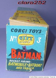 Corgi Gift Set Nr.3 Batmobile + Batboat on Trailer, 1966, im OK