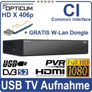 HD TV Sat Receiver Opticum X 406p Full HDTV 1080p USB PVR LAN Digital