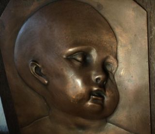 Kupfer Relief Kind Baby Portrait Bild A Soergel 1905