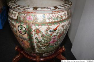 Ausgefallen & Exclusiv Chinesischer Blumentopf Vase & Sockel H 80,5 cm