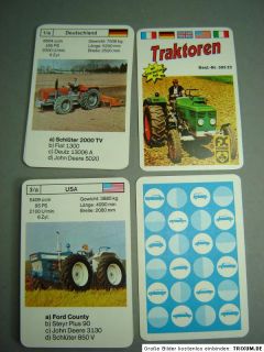 Traktoren Quartett Schmid 58522 von 1974 Deckblatt Traktor Deutz 3006