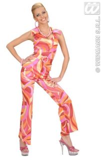 70er Jahre Anzug Pink Disco Hippie Party Kostüm Overall mit Gürtel