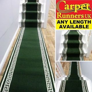 Key Green ~ 60cm WIDE ~ Wilton Cheap Long Hall Hallway Stair Carpet