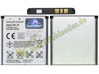 Akku BST 38 original Sony Ericsson W902 W980 Z770 Z780 X10 mini pro