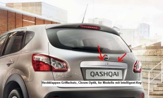 Nissan Qashqai & Qashqai+2 Heckklappenblende Edelstahl poliert mit I