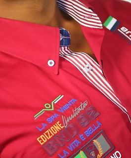 Designer Hemd Stick Polo Shirt Kontrast Button Down Kragen 813