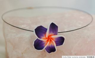 NEUHibiskus Kette Halsreif Choker Halsband Halskette Hibiskus lila